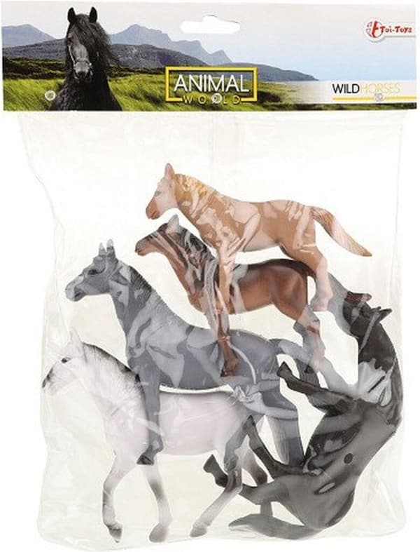 Animal World Horses Animal Deluxe 5 stycken i påse