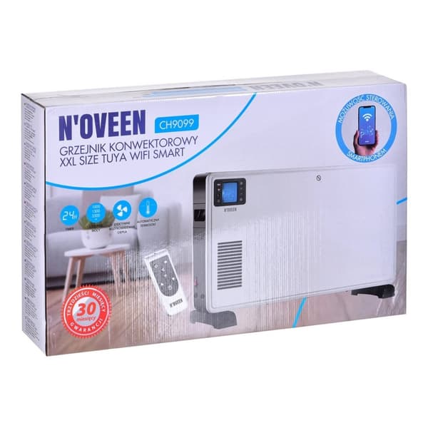 Konvektorvarmer Noveen CH9099 XXL STØRRELSE Tuya WiFi Smart 2300 Watt