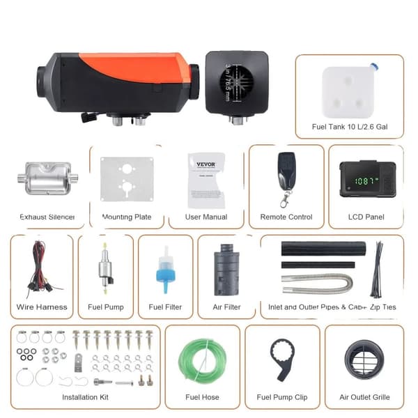 Dieselilma lämmittimen, tehokas polttoaineen kulutus, älykäs kaukosäädin,2KW Bluetooth
