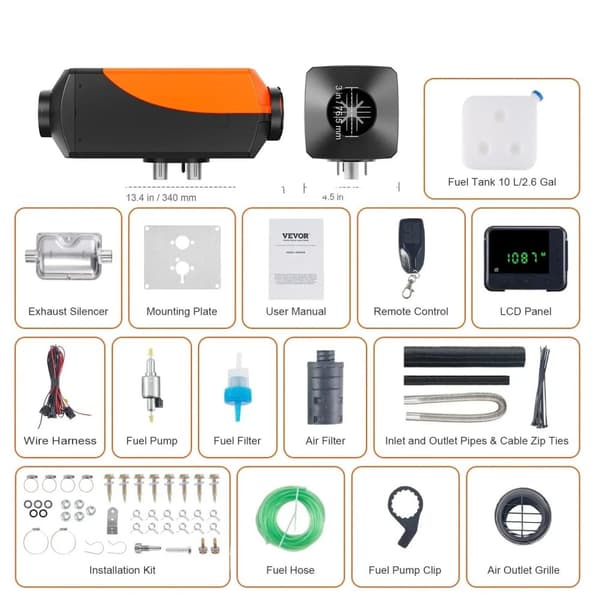 Dieselilma lämmittimen, tehokas polttoaineen kulutus, älykäs kaukosäädin,2KW Bluetooth