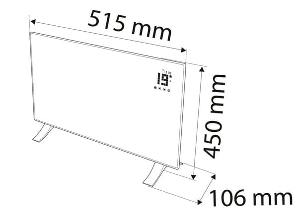 Sähkökonvektori lämmitin 1000W, IP24