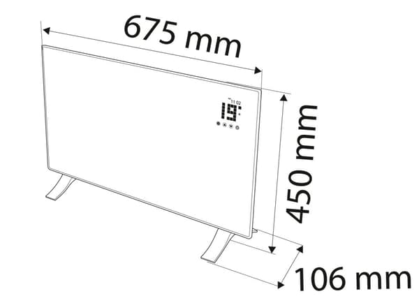 Elektrisk konvektorvarmer 1500W, IP24