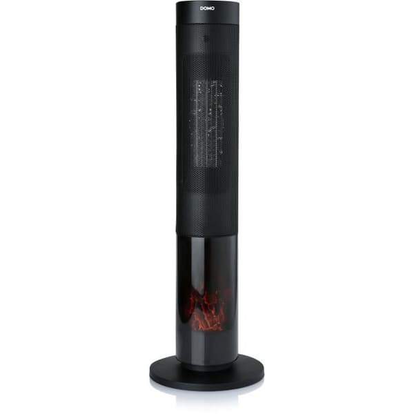 Vedeldad keramisk värmare - 2000 W - DOMO - DO7345H - 83,5 cm - Svart