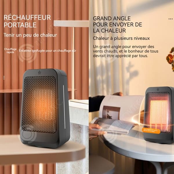 INN 1200W värmare med varmluftsläge justerbart till 3 nivåer och intelligent fjärrkontroll kompakt och portabel timing kan justeras