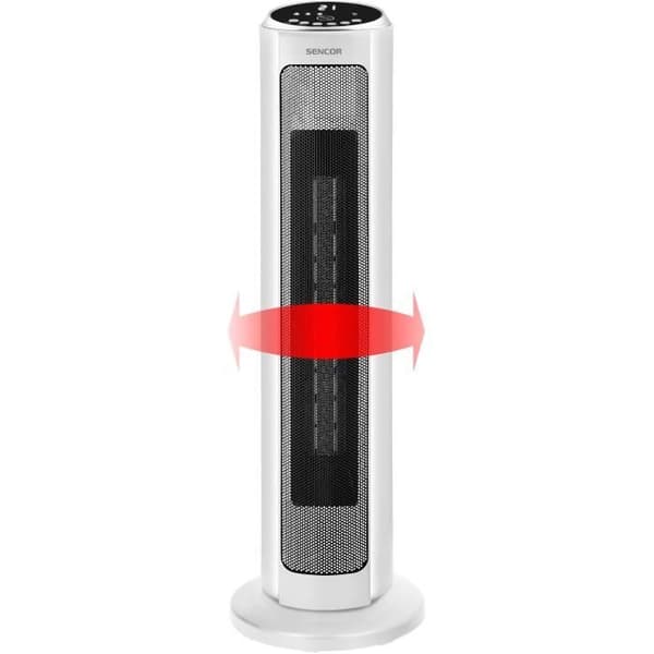Keramisk tornradiator - SENCOR - SFH 8994WH - Upp till 2000 W - 3 lägen - 24 m² / 60 m³ - Fjärrkontroll - Vit
