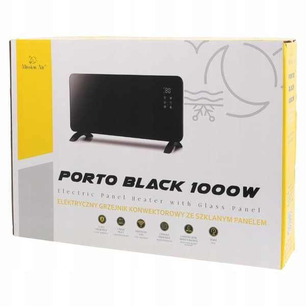 Konvektorvärmare PORTO WiFi 1000W Svart