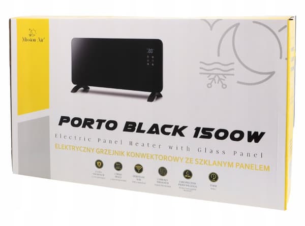 Konvektorilämmitin PORTO WiFi 1500W Musta