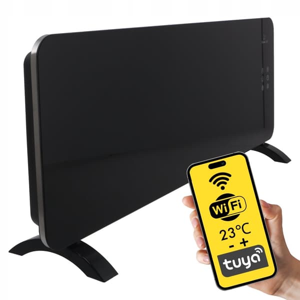 Konvektorvarmer PORTO WiFi 2400W Sort