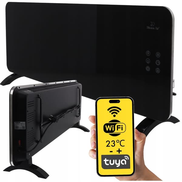 Konvektorvarmer PORTO WiFi 2400W Sort