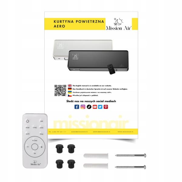 Luftgardin AERO 2000W Hvid