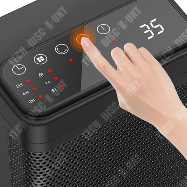 TD® Vertikal värmare för hushåll med tre justerbara hastigheter Fjärrkontroll Smart Timer PTC Keramisk värmare