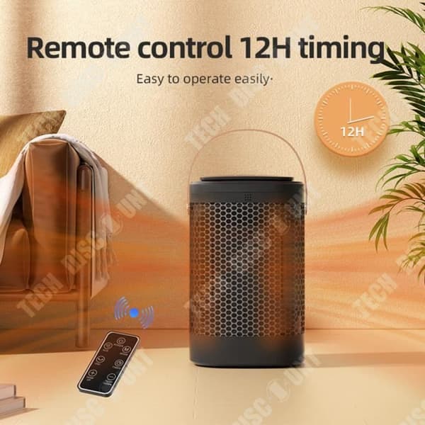 TD® Home Heater Tre justerbara hastigheter Snabb uppvärmning 70 graders omrörningshuvud Fjärrkontroll PTC Keramisk Värmare