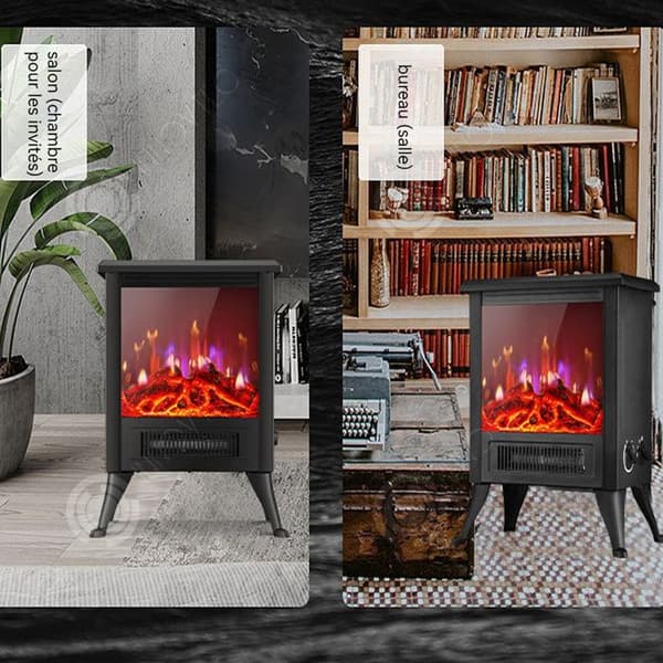 INN Värmefläkt 1500w 36x44x19,5cm 3D flame multipeljustering tilläggsvärme med 8h timer elvärmare