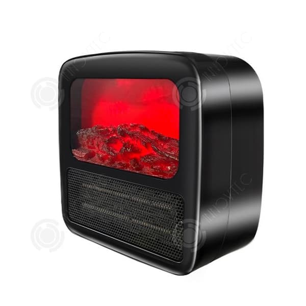 INN Värmefläkt 1000w 19x18x9cm 3D låga 3 nivåer justera tillsatsvärme automatisk avstängning elvärmare