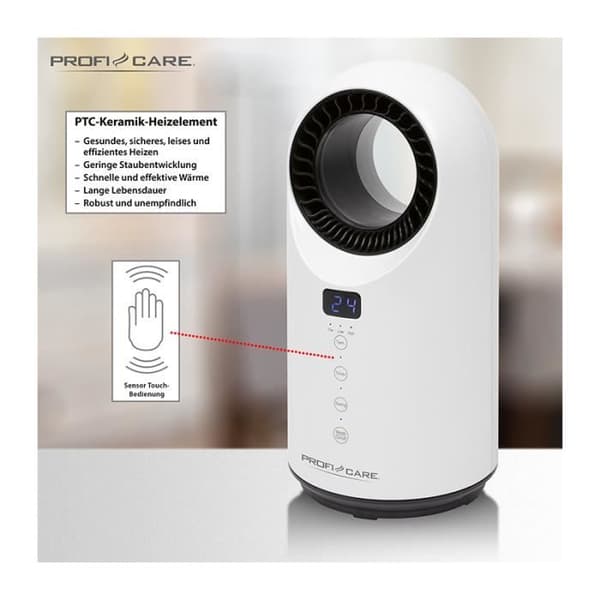 Keramisk värmefläkt och bordsfläkt 2in1 Proficare PC-HL 3086 Vit