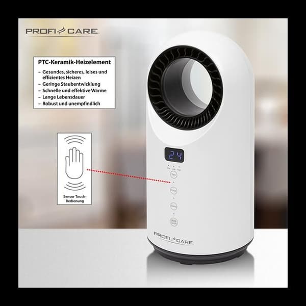 Keramisk värmefläkt och bordsfläkt 2in1 Proficare PC-HL 3086 Vit