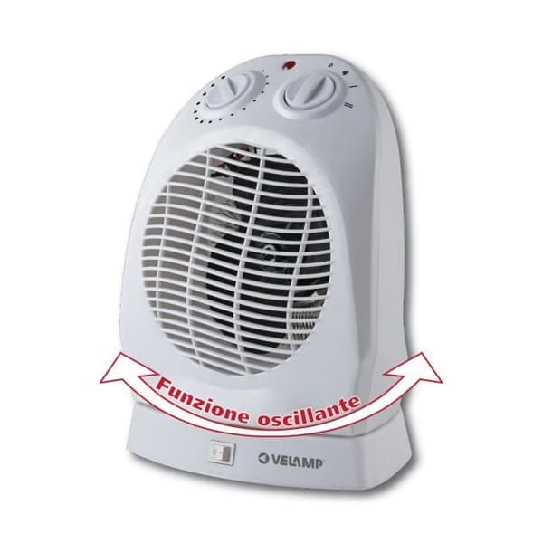 Värmefläkt - VELAMP - 2kW - automatisk rotation - anti-överhettning och anti-fall säkerhet