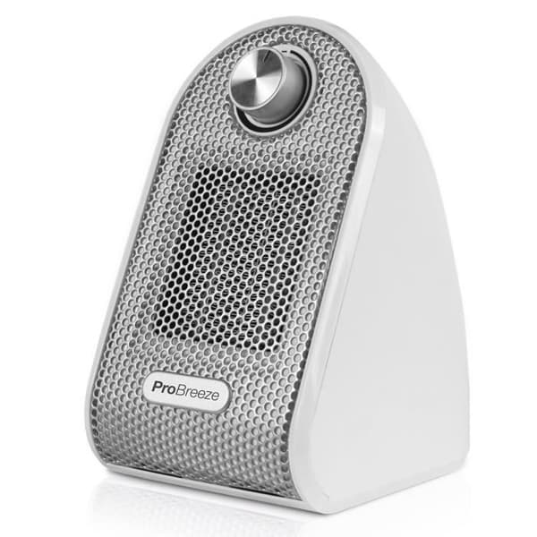 Pro Breeze Mini Compact Fläktvärmare för skrivbord och bord - PTC Keramisk Extravärmare, Vit