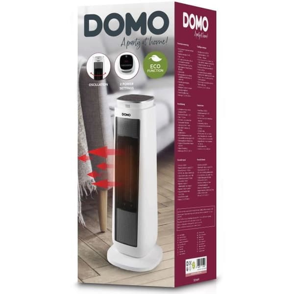 Konvektor - DOMO - DO7347H - 2000 W - Vit - 21,5 x 21,5 x 58,3 cm