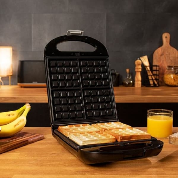 Cecotec Smörgåsmaskin Rock'nToast Family Waffle. 1500 W, Kapacitet 4 våfflor, Non-stick beläggning, 180° roterande system, Värme