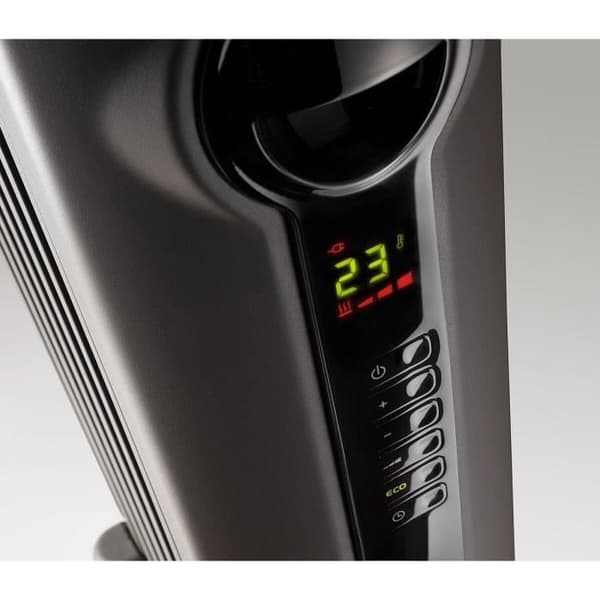 RADIA DELONGHI oljebadsradiator - 1500W - 3 värmesteg - Real Energy-teknik - Digital skärm - Batteri