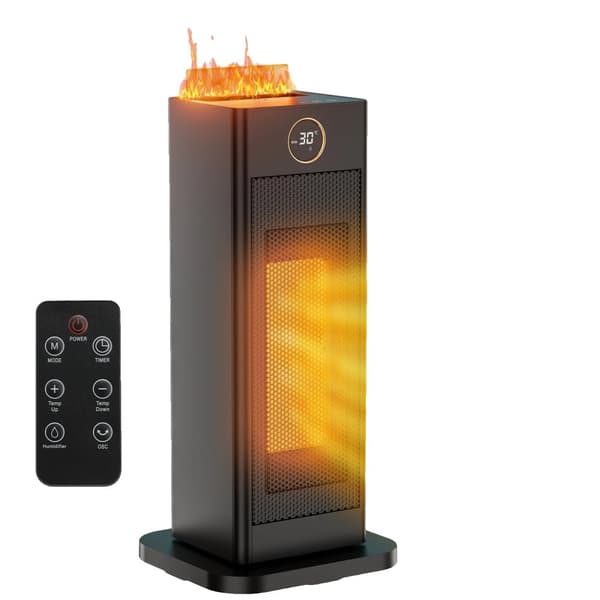 Keraaminen tuulettimen lämmitin, kaukosäädin, 0-12 tunnin ajastin,2000W Korkeus 40,5 cm