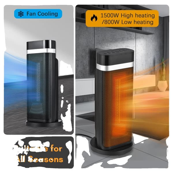 Kannettava tilalämmitin, 1500W teho, 90° heilunta, kaukosäädin