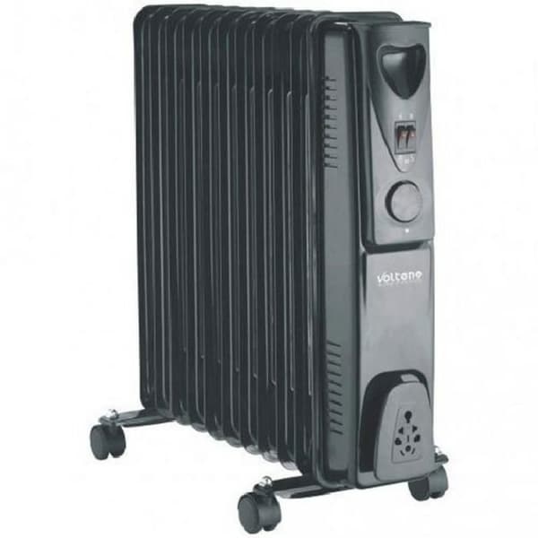Extra elradiator - mobil elradiator Volteno OIL HEATING 11-RIBS 2500W Svart