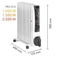 Miniatyrbild 4 av 4: TROTEC TRH 23 E oljebadsradiator - Värme - 2900 W - 3 steg - Termostat