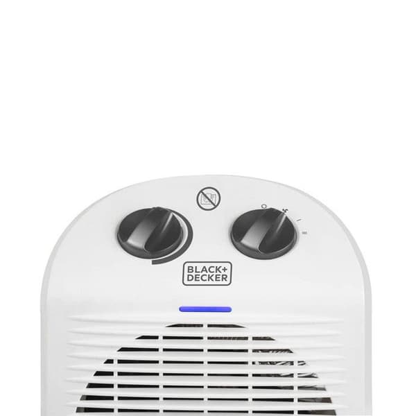 Black+Decker|BXSH2000E- Elektrisk extravärmare 2000W|Lämplig för badrum | 2 värmeeffekter