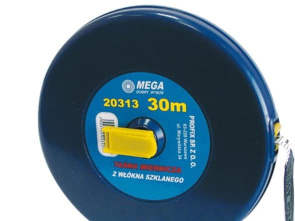 Mega glassfibermålebånd 30m, lukket hus - 20313