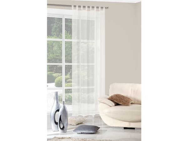 Eurogardiner TIA-gardin laget av glatt voile 140X250 PRZE Creme