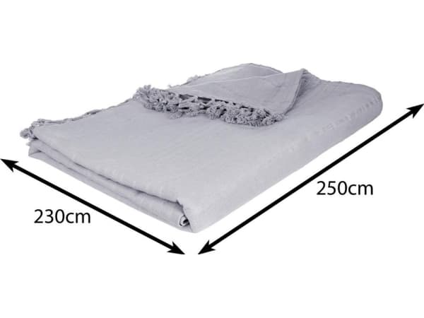 Atmosphera päiväpeitto 230x250 tupsu harmaa