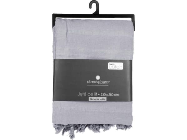 Atmosphera päiväpeitto 230x250 tupsu harmaa