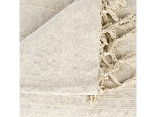 Atmosphera Beige sengeteppe 230x250 med frynser