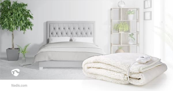 Nedis Elektrisk Teppe | Underblanket | 1 Person | 150 x 80 cm | 3 Varmeinnstillinger | Vaskbar | Overopphetings vern | Polyester / Syntetisk