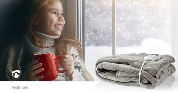 Nedis Elektrisk Filt | Filt | 1 Person | 180 x 130 cm | 9 Värmeinställningar | Tvättbar | Överhettningsskydd | Digital kontroll | Fleece
