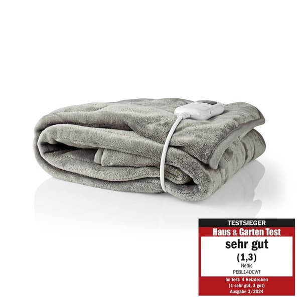 Nedis Elektrisk Filt | Filt | 1 Person | 180 x 130 cm | 9 Värmeinställningar | Tvättbar | Överhettningsskydd | Digital kontroll | Fleece