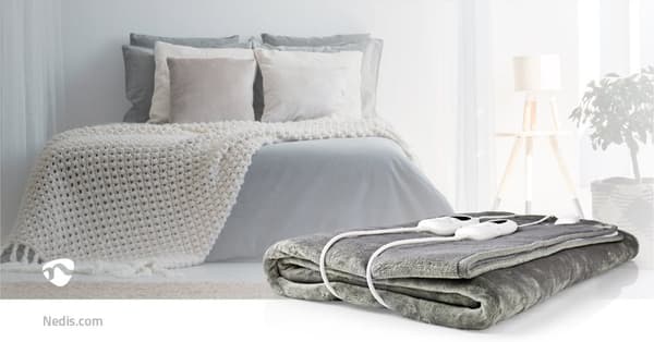 Nedis Elektrisk Teppe | Underblanket | 2 Personer | 160 x 140 cm | 9 Varmeinnstillinger | Vaskbar | Overopphetings vern | Digital regulator | Fleece /