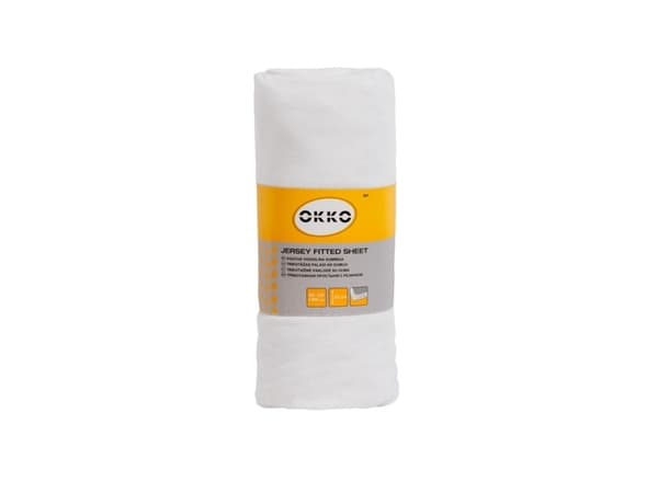 Okko Bed Sheet Polycott 120X200+25Cm White601