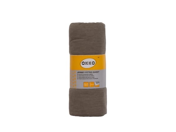 Okko Bed Sheet Polycott 120X200+25Cm Grey638