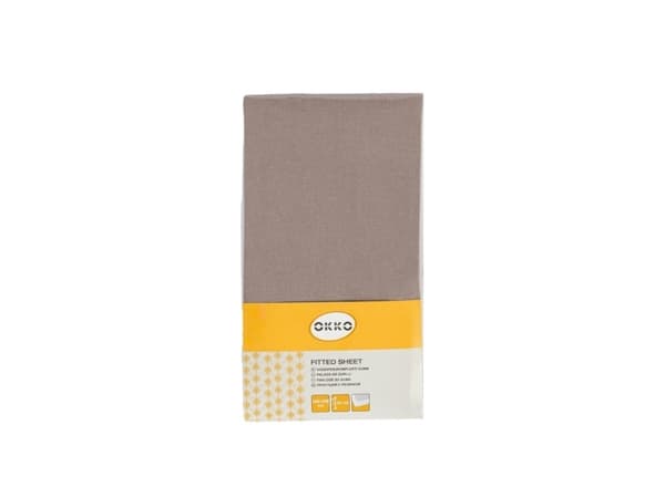 Okko Fitted Sheet Polycotton 180X200+25 Taupe
