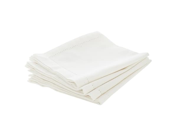 Atmosphera CHAMBRAY bordsservetter, 40 x 40 cm, 4 st, vit