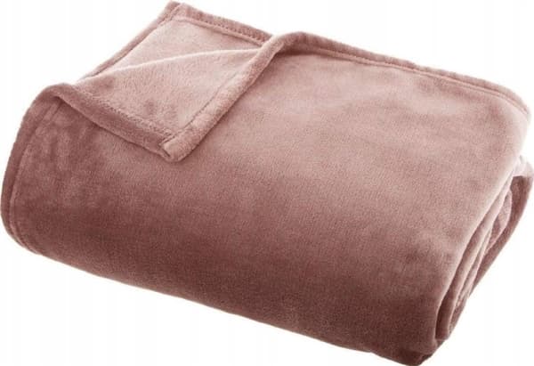 Atmosphera FLANEL UNI plysjteppe, 130 x 180 cm, rosa