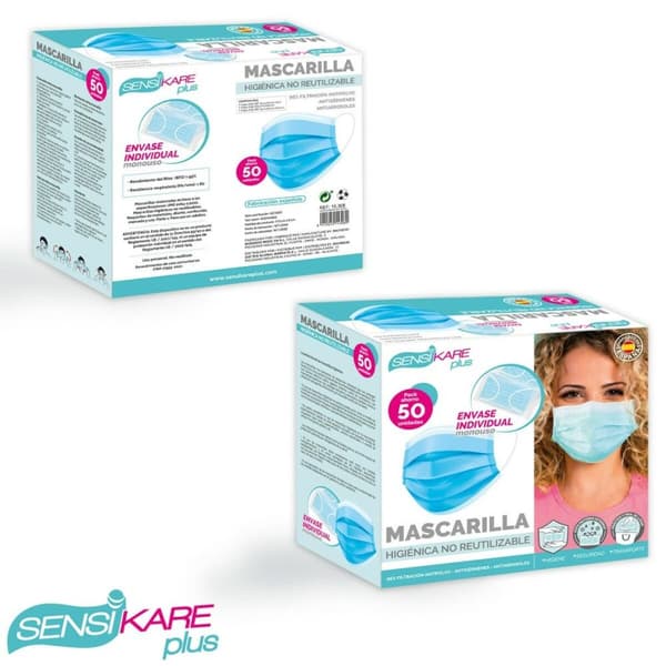 Box of hygienic masks SensiKare 50 Dele (12 enheder)
