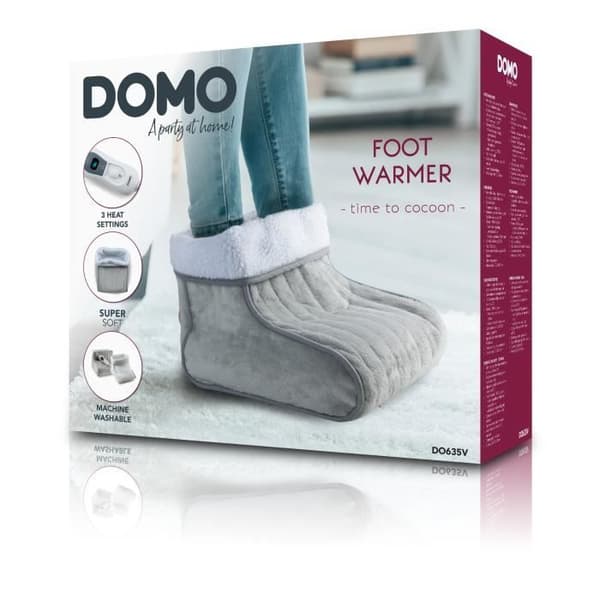 DOMO fotvärmare - Fotpåse - Grå - 3 värmenivåer - Supermjuk