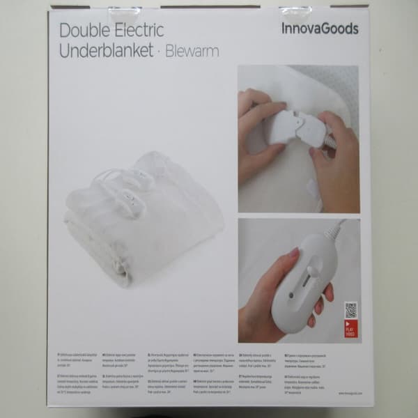 Elektrisk dobbelt-topmadras Blewarm InnovaGoods 60+60 W 140 x 160 cm Hvid