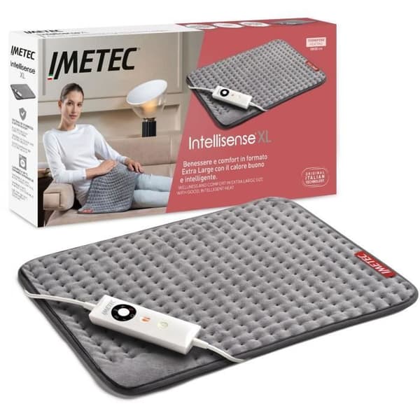 Värmekudde - Imetec - Extra stor 38x50 cm - Avlastar rygg och ben - 5 temperaturer - Snabb uppvärmning - Tvättbar