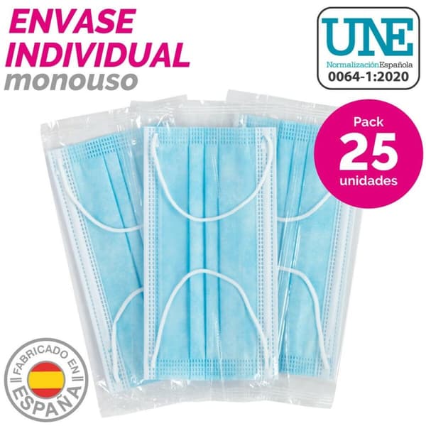 Box of hygienic masks SensiKare 25 Kappaletta (12 osaa)