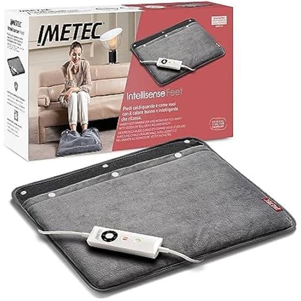 Imetec Intellisense elektrisk fotvärmare - mjukt Sherpa-tyg, 5 temperaturer, automatisk avstängning